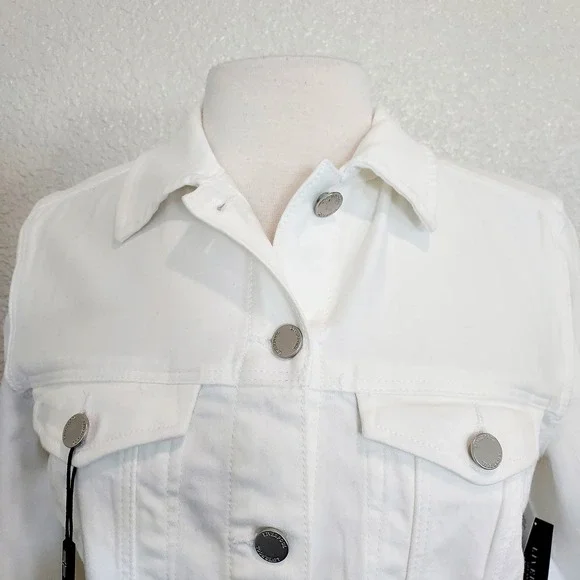 Women's White Denim Jacket - Picture 4 of 14